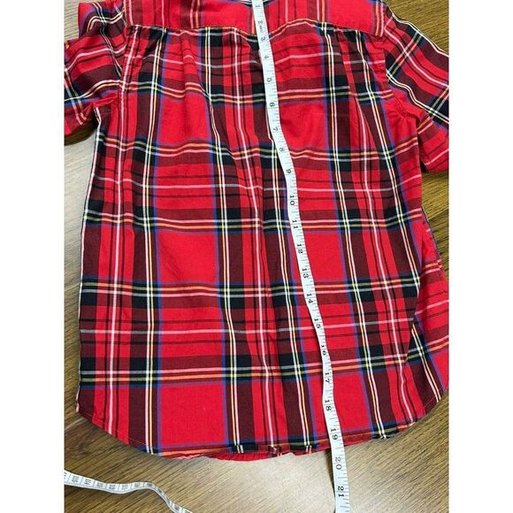 Crewcuts J Crew Everyday Boys Button-Up Shirt Red Black Blue Flannel Kids Sz 4/5 - Picture 8 of 8